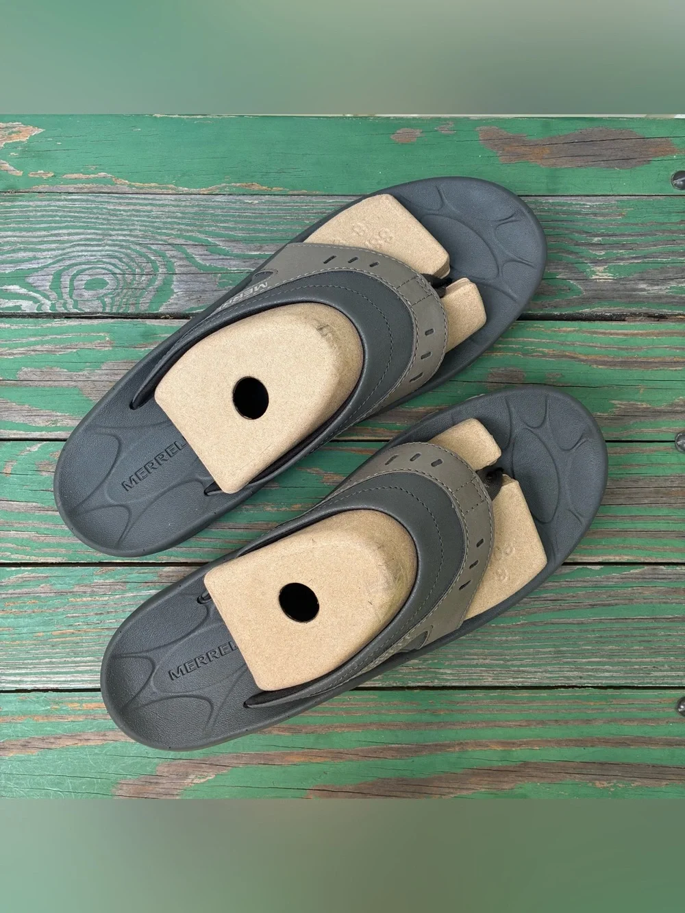 Merrell Mens Huntington Sport Flip Sandals Boulder Sz 9 Shoes